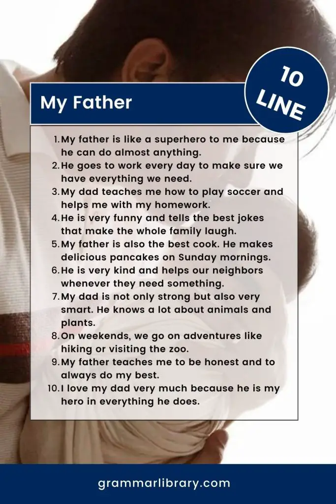 10 line on My Father