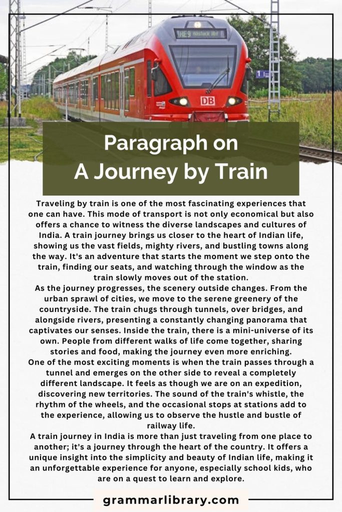 Paragraph on A Journey by Train