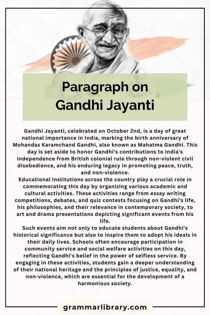 Paragraph on Gandhi Jayanti