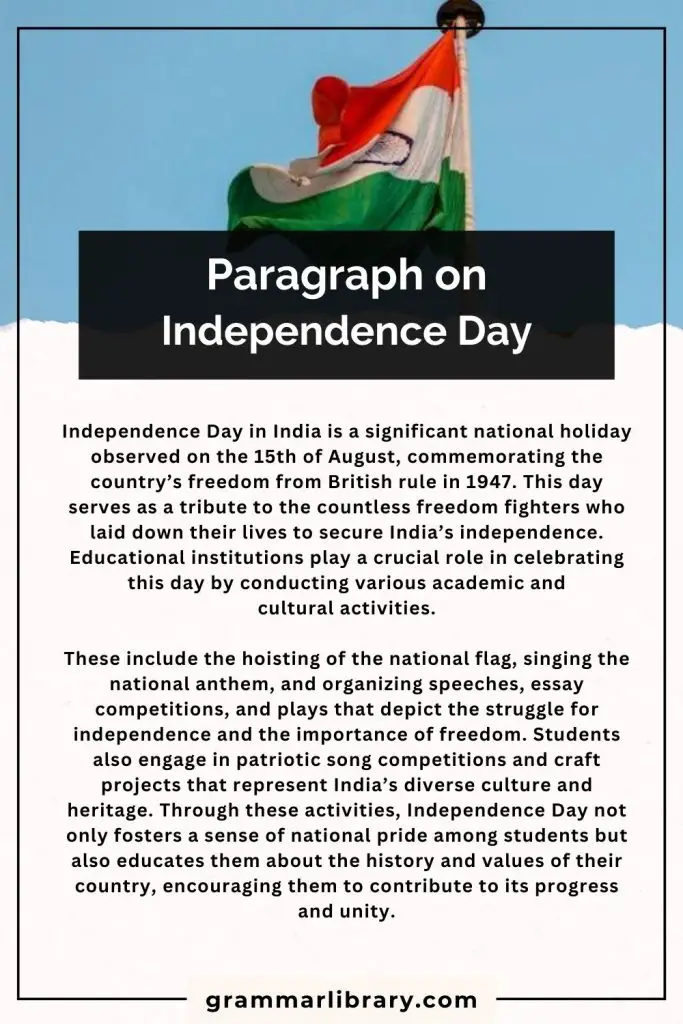 Paragraph on Independence Day