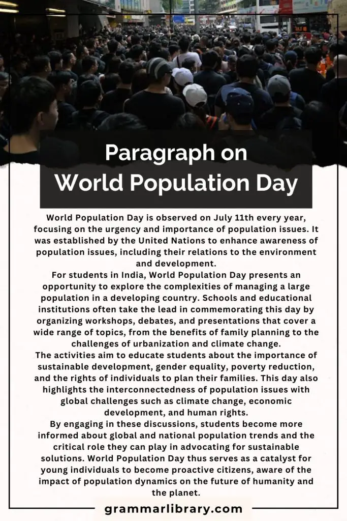 Paragraph on World Population Day