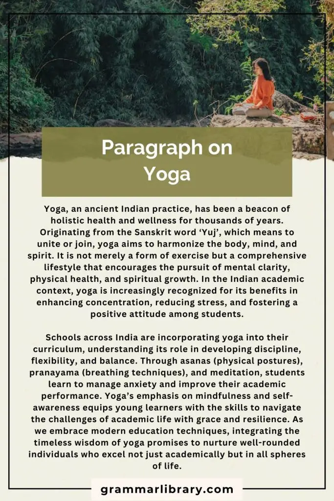 Paragraph on Yoga