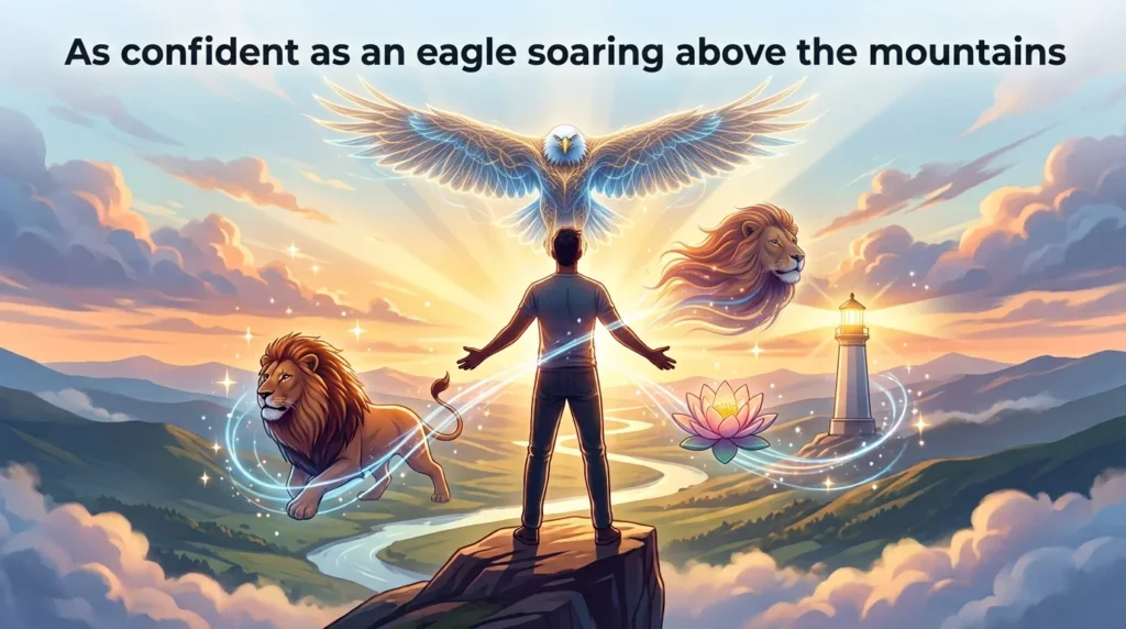 As confident as an eagle soaring above the mountains