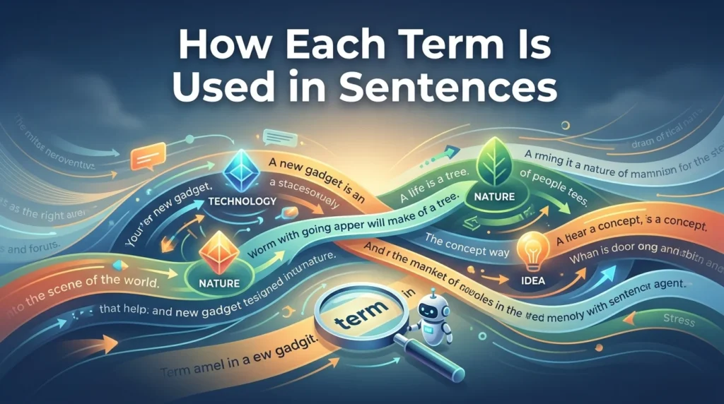 How each term is used in sentences
