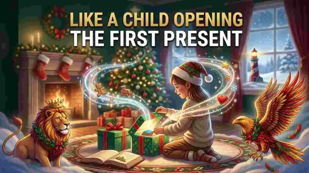 Like a child opening the first present