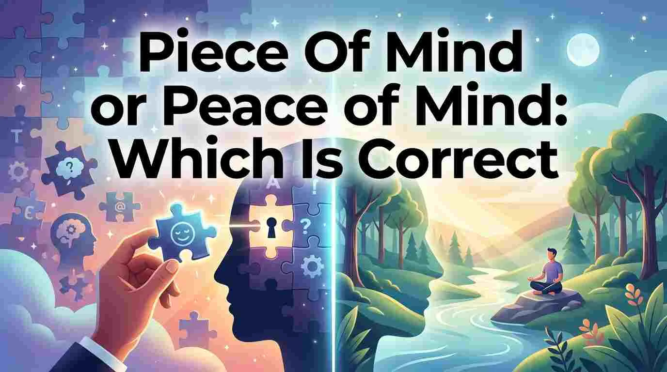 Piece Of Mind or Peace of Mind: Which Is Correct?