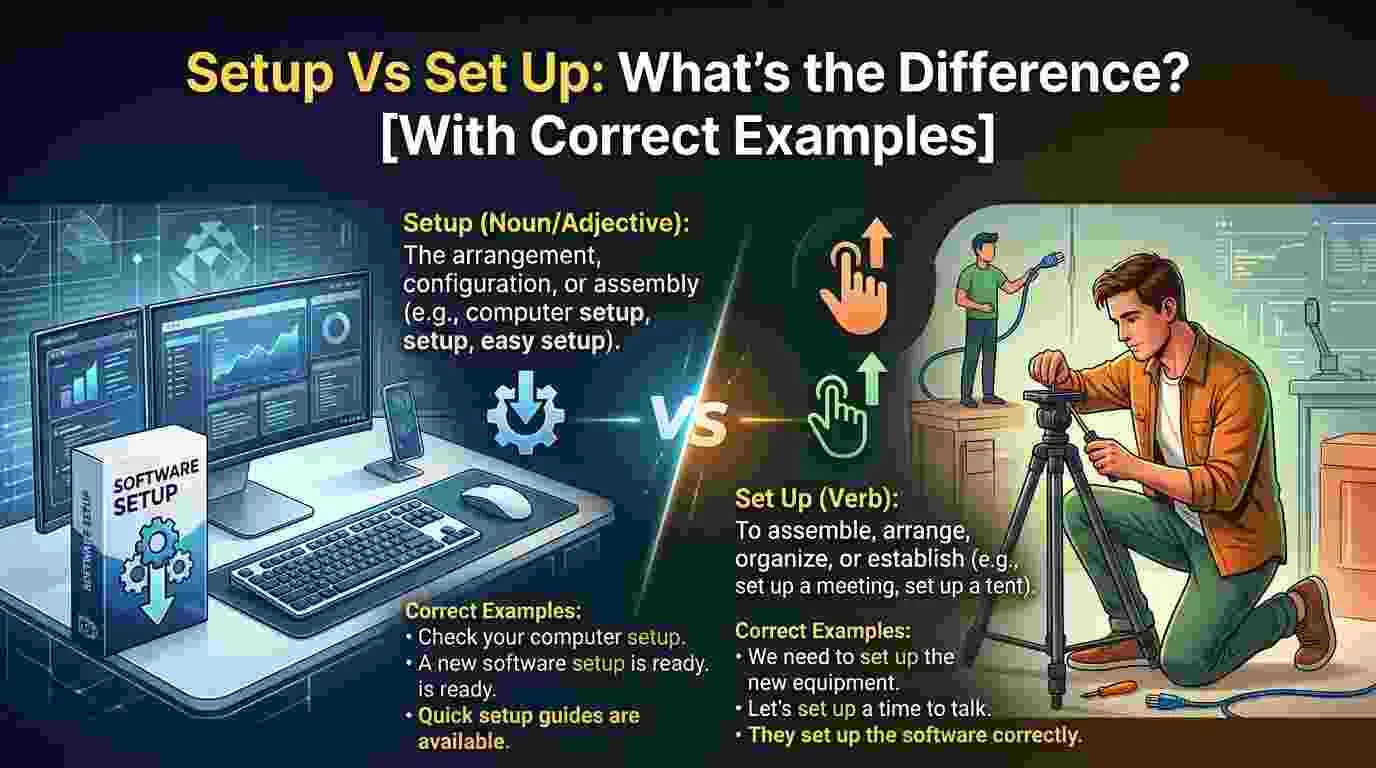 Setup Vs Set Up: What’s the Difference? [With Correct Examples]