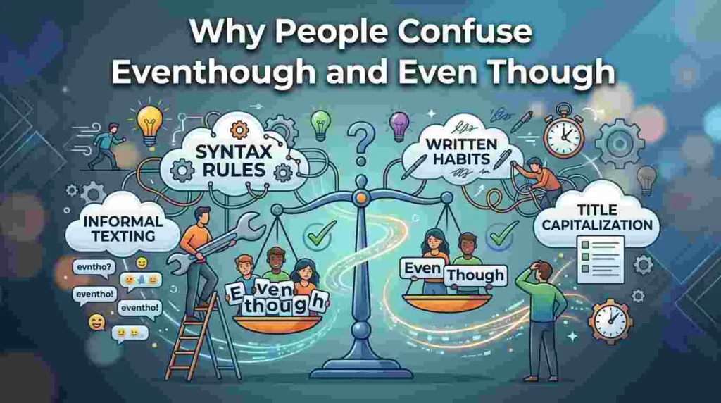 Why People Confuse Eventhough and Even Though